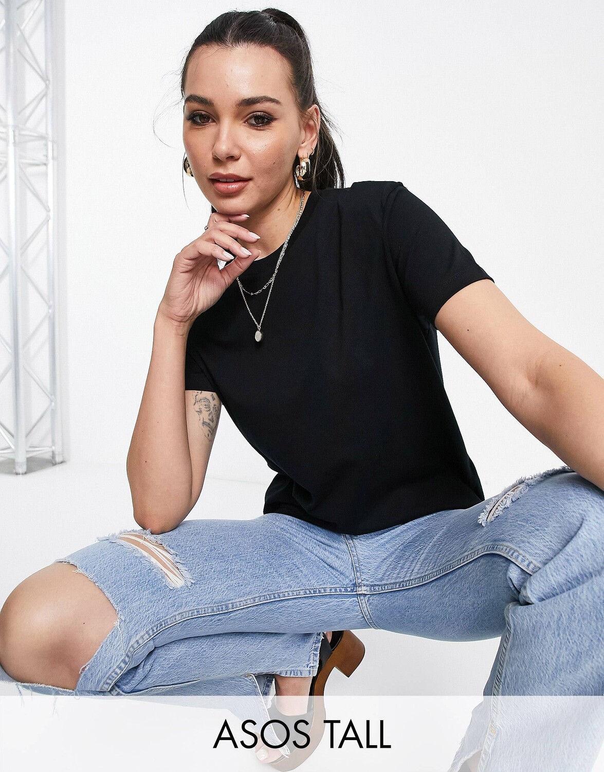 Черная футболка с круглым вырезом из смесового хлопка ASOS DESIGN Tall - BLACK, Черный
Черная футболка с круглым вырезом из смесового хлопка ASOS DESIGN Tall - BLACK, Черный