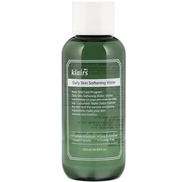 Деликатный отшелушивающий тоник, Daily skin softening water, 500 мл, Dear, Klairs
Деликатный отшелушивающий тоник, Daily skin softening water, 500 мл, Dear, Klairs