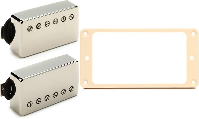 Набор звукоснимателей Seymour Duncan Pearly Gates Humbucker из 2 предметов — никелевый комплект с аксессуарами Gibson Монтажное кольцо звукоснимателя на грифе — кремовый
Набор звукоснимателей Seymour Duncan Pearly Gates Humbucker из 2 предметов — никелевый комплект с аксессуарами Gibson Монтажное кольцо звукоснимателя на грифе — кремовый