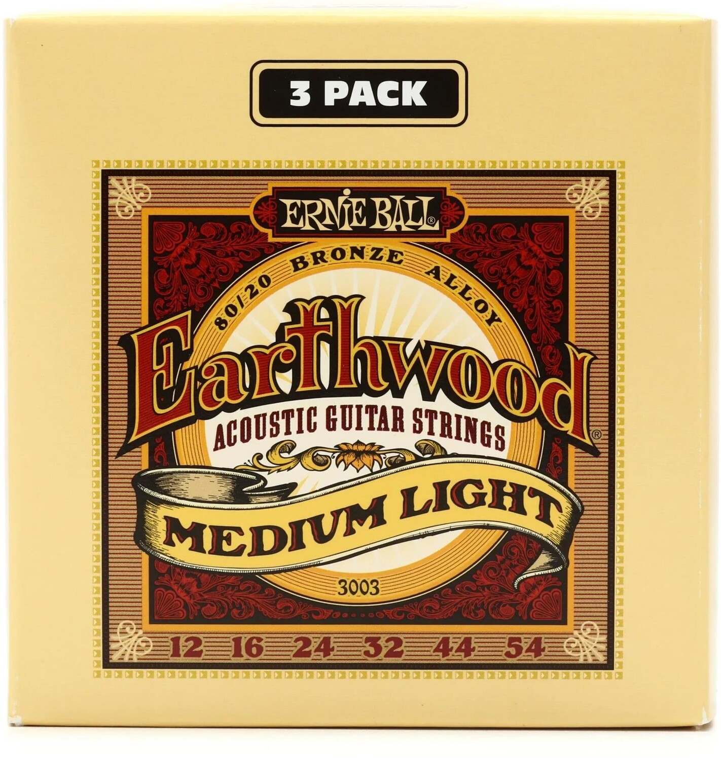 Струны для акустической гитары Ernie Ball 3003 Earthwood 80/20 Bronze — .012-.054 Medium Light Factory, 3 шт.
Струны для акустической гитары Ernie Ball 3003 Earthwood 80/20 Bronze — .012-.054 Medium Light Factory, 3 шт.