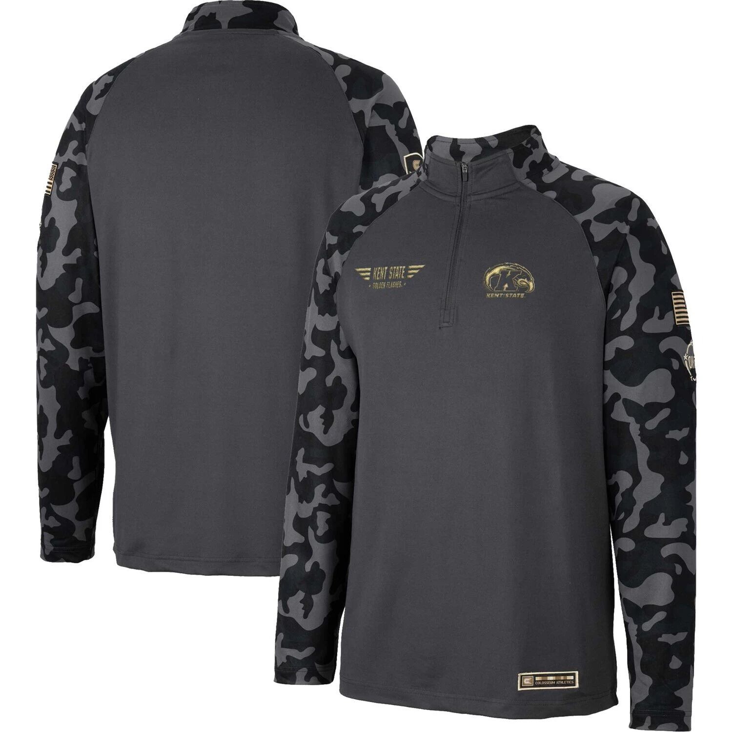 Мужская темно-серая куртка Kent State Golden Flashes OHT Military Appreciation Long Range с молнией на четверть длины реглан Colosseum, Серый
Мужская темно-серая куртка Kent State Golden Flashes OHT Military Appreciation Long Range с молнией на четверть длины реглан Colosseum, Серый