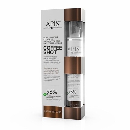 Apis Coffee Shot Биоревитализирующая сыворотка для глаз с кофейной кислотой и маслом кофейных зерен 10мл
Apis Coffee Shot Биоревитализирующая сыворотка для глаз с кофейной кислотой и маслом кофейных зерен 10мл
