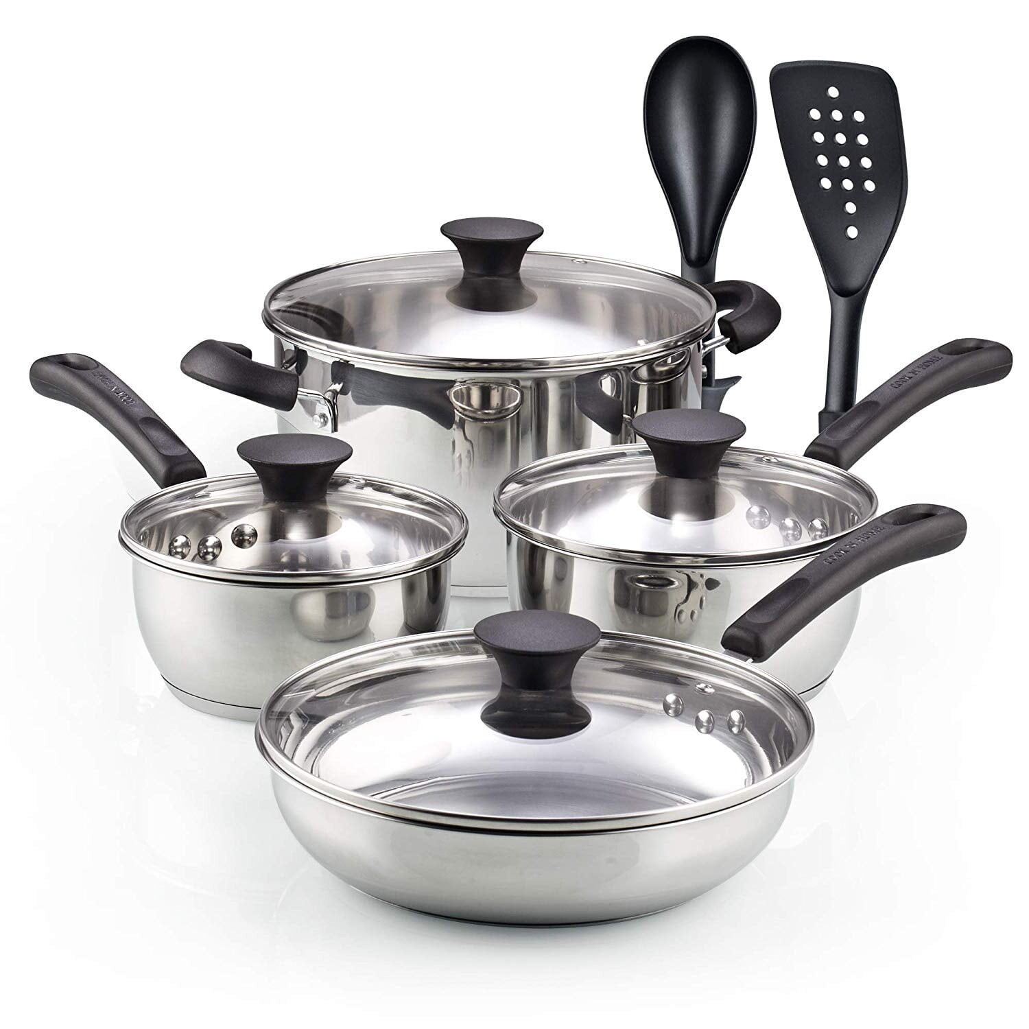 Набор кастрюль и сковородок для индукционных плит Cook N Home 10 предметов, серебристый
Набор кастрюль и сковородок для индукционных плит Cook N Home 10 предметов, серебристый
