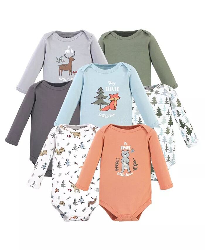 Хлопковые боди с длинными рукавами для маленьких мальчиков, 7 шт., Woodland Friends Hudson Baby, оранжевый
Хлопковые боди с длинными рукавами для маленьких мальчиков, 7 шт., Woodland Friends Hudson Baby, оранжевый