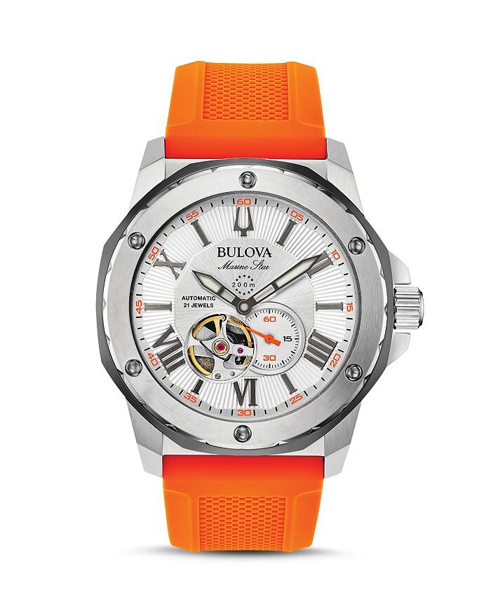 Автоматические часы Bulova Marine Star с оранжевым силиконовым ремешком, 45 мм, оранжевый
Автоматические часы Bulova Marine Star с оранжевым силиконовым ремешком, 45 мм, оранжевый