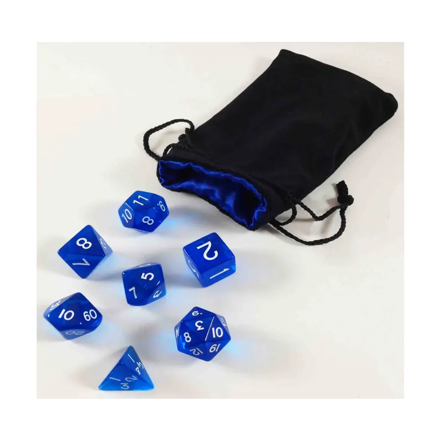 Набор синих многогранных кубиков с сумкой (7), Dice - Jumbo Transparent (Koplow)
Набор синих многогранных кубиков с сумкой (7), Dice - Jumbo Transparent (Koplow)