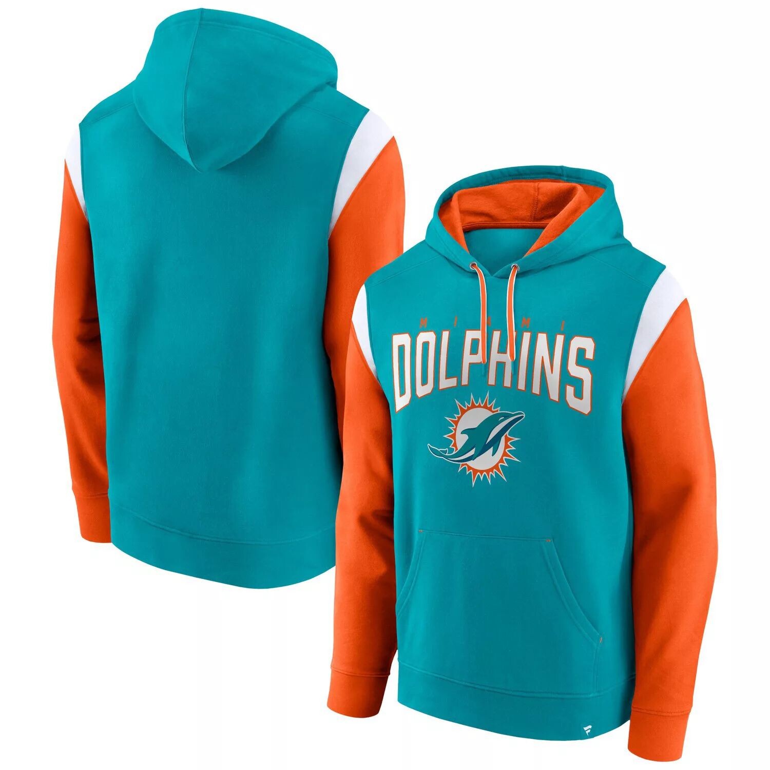 Мужской пуловер с капюшоном с логотипом Aqua Miami Dolphins Trench Battle Fanatics
Мужской пуловер с капюшоном с логотипом Aqua Miami Dolphins Trench Battle Fanatics