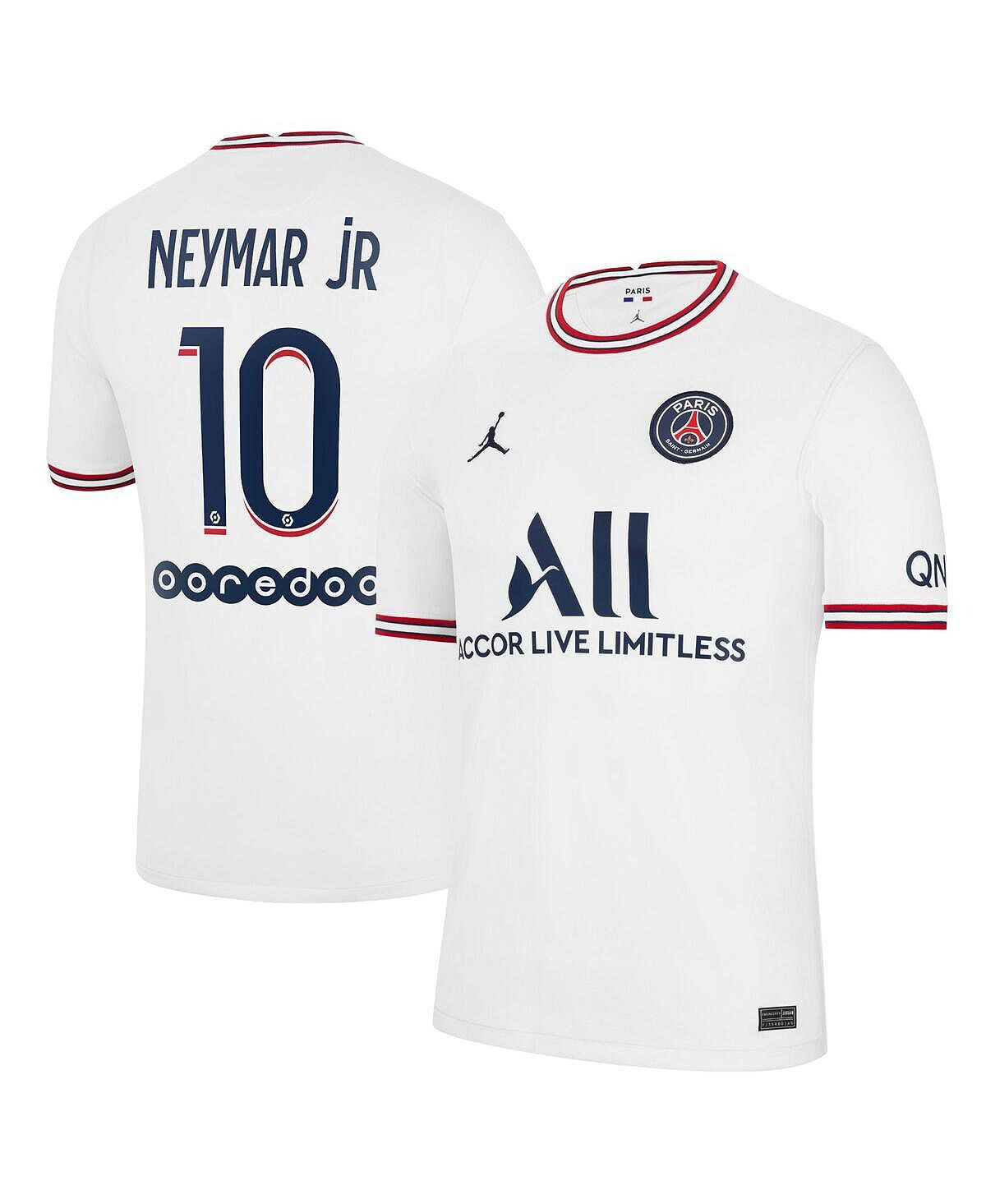 Мужская марка neymar jr. white paris saint-germain 2021/22 четвертая копия джерси Jordan, белый
Мужская марка neymar jr. white paris saint-germain 2021/22 четвертая копия джерси Jordan, белый