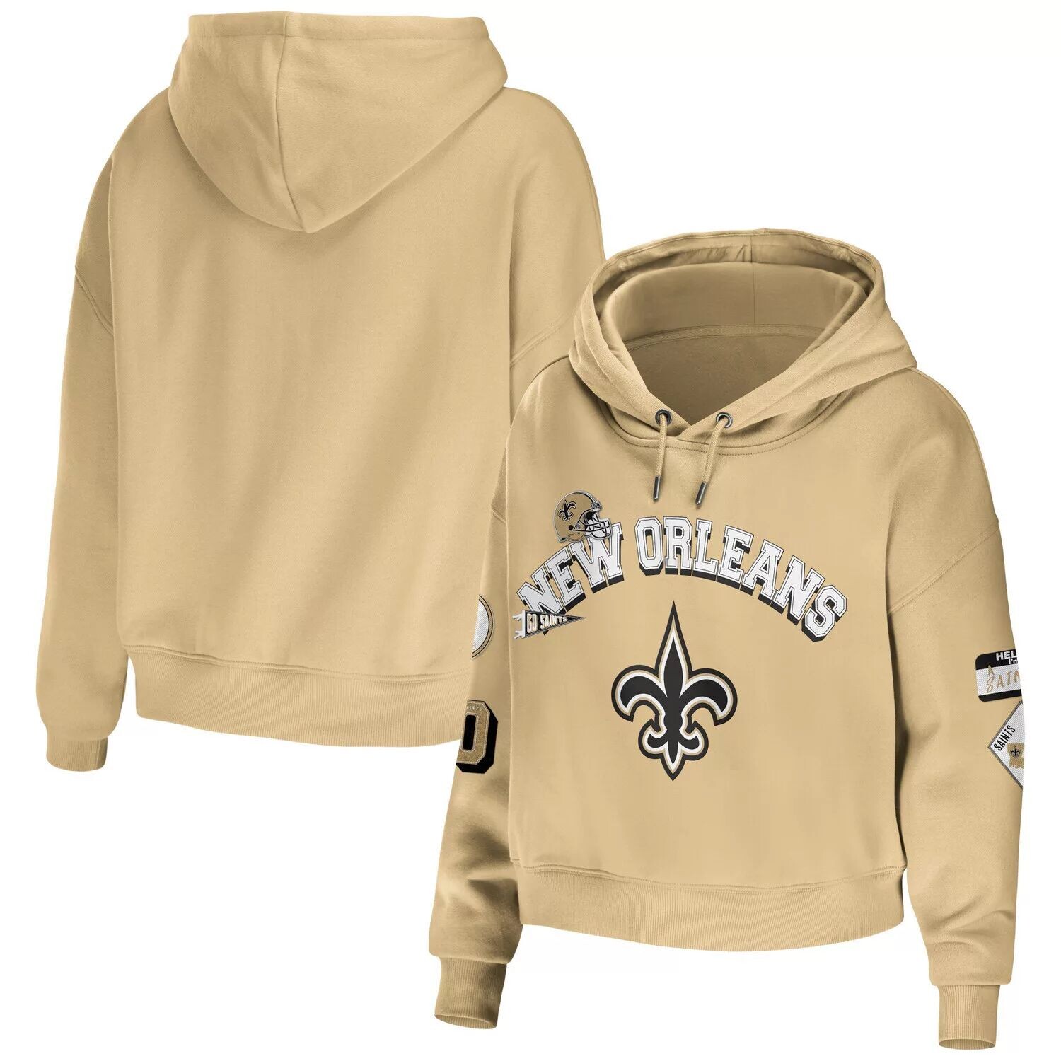Женская WEAR by Erin Andrews Gold New Orleans Saints Скромный укороченный пуловер с капюшоном
Женская WEAR by Erin Andrews Gold New Orleans Saints Скромный укороченный пуловер с капюшоном