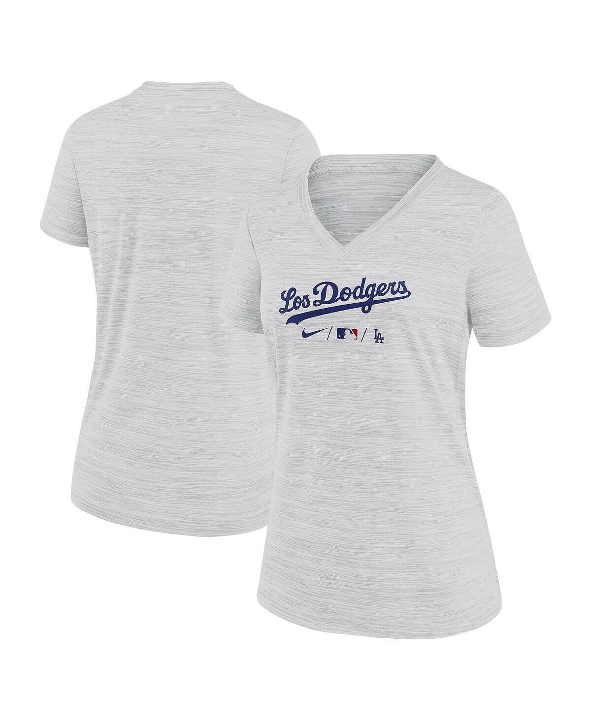 Белая женская футболка Los Angeles Dodgers City Connect Velocity Space-Dye Performance с v-образным вырезом Nike, белый
Белая женская футболка Los Angeles Dodgers City Connect Velocity Space-Dye Performance с v-образным вырезом Nike, белый