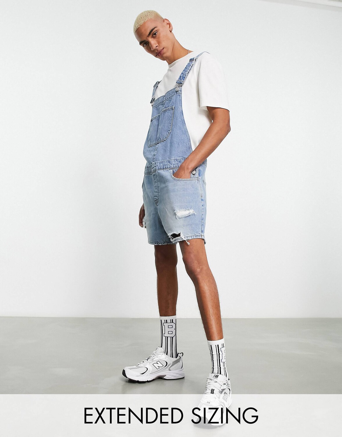 Короткий джинсовый комбинезон укороченной длины ASOS DESIGN синего цвета средней расцветки с прорехами
Короткий джинсовый комбинезон укороченной длины ASOS DESIGN синего цвета средней расцветки с прорехами