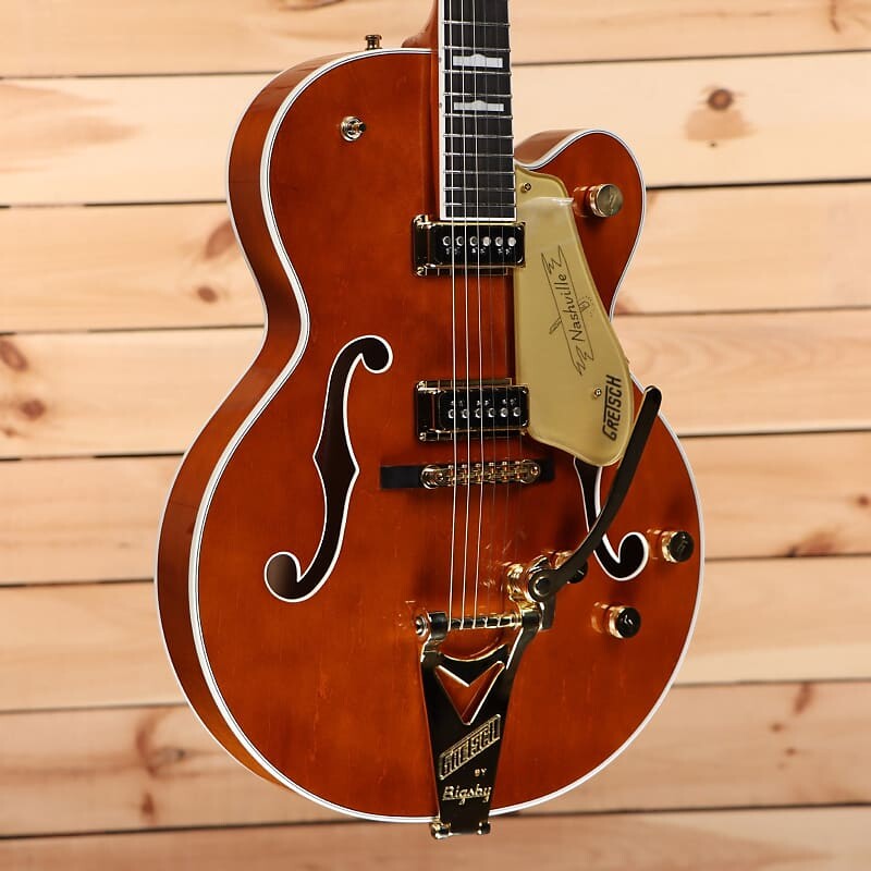 Gretsch G6120TG-DS Players Edition Nashville Hollow Body DS — Round-Up Orange — JT22093688
Gretsch G6120TG-DS Players Edition Nashville Hollow Body DS — Round-Up Orange — JT22093688