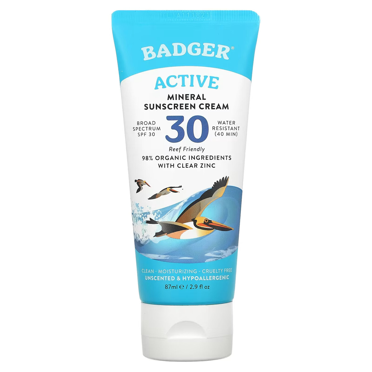 Badger Company, Active, минеральный крем от загара, SPF 30, без запаха, 87 мл (2,9 жидк. унции)
Badger Company, Active, минеральный крем от загара, SPF 30, без запаха, 87 мл (2,9 жидк. унции)