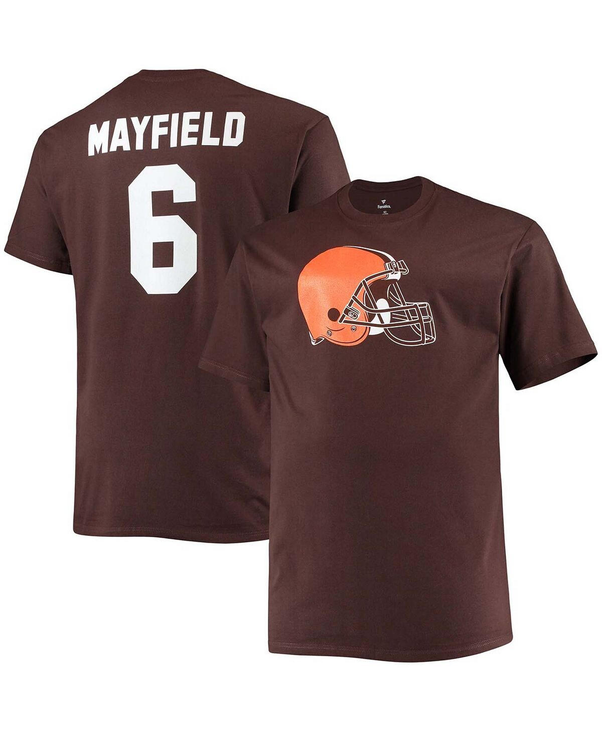 Мужская футболка big and tall baker mayfield brown cleveland browns player name number Fanatics, коричневый
Мужская футболка big and tall baker mayfield brown cleveland browns player name number Fanatics, коричневый