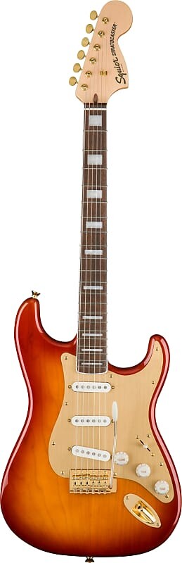Squier 0379410547 40th Anniversary Stratocaster, Gold Edition, накладка на гриф Laurel, накладка из анодированного золота, Sienna Sunburst 0379410547 40th Anniversary Stratocaster, Gold Edition, Laurel Fingerboard, Gold Anodized Pickguard,
Squier 0379410547 40th Anniversary Stratocaster, Gold Edition, накладка на гриф Laurel, накладка из анодированного золота, Sienna Sunburst 0379410547 40th Anniversary Stratocaster, Gold Edition, Laurel Fingerboard, Gold Anodized Pickguard,
