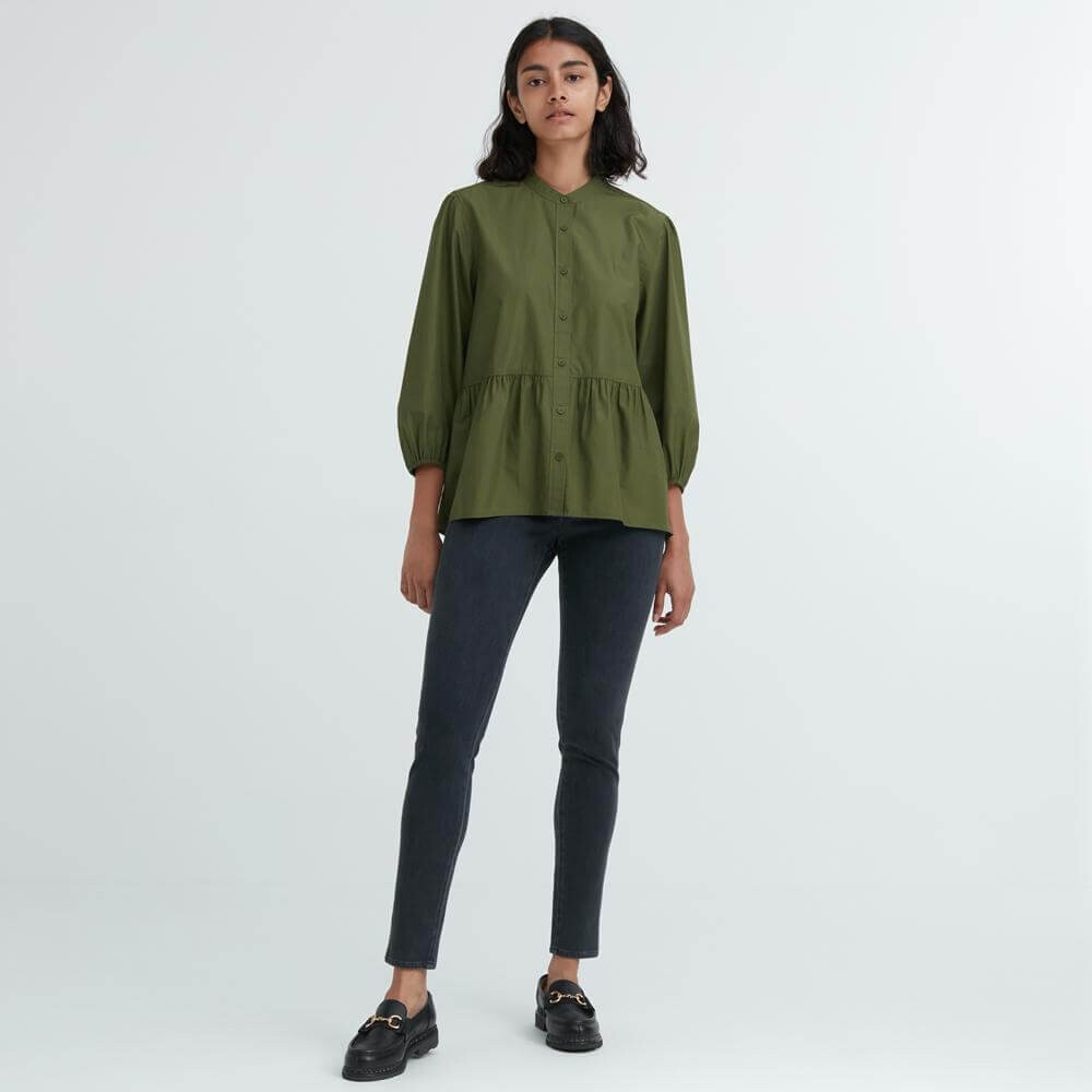 Хлопковая блуза Uniqlo Lantern Three-quarter Sleeve Ruffle Trim Pleated Long, оливково-зеленый
Хлопковая блуза Uniqlo Lantern Three-quarter Sleeve Ruffle Trim Pleated Long, оливково-зеленый