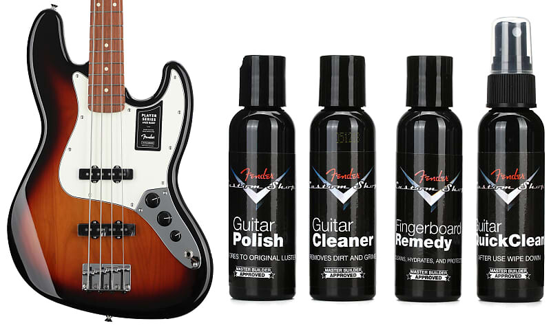 Fender Player Jazz Bass - 3-Tone Sunburst с Pau Ferro Комплект накладки на гриф с Fender Custom Shop Deluxe Guitar Care System - 4-Pack 0149903500=1 0990539000=1
Fender Player Jazz Bass - 3-Tone Sunburst с Pau Ferro Комплект накладки на гриф с Fender Custom Shop Deluxe Guitar Care System - 4-Pack 0149903500=1 0990539000=1
