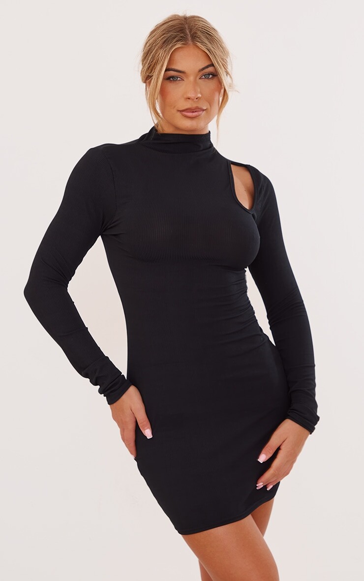 PrettyLittleThing Черное облегающее платье с длинными рукавами и вырезами в рубчик
PrettyLittleThing Черное облегающее платье с длинными рукавами и вырезами в рубчик