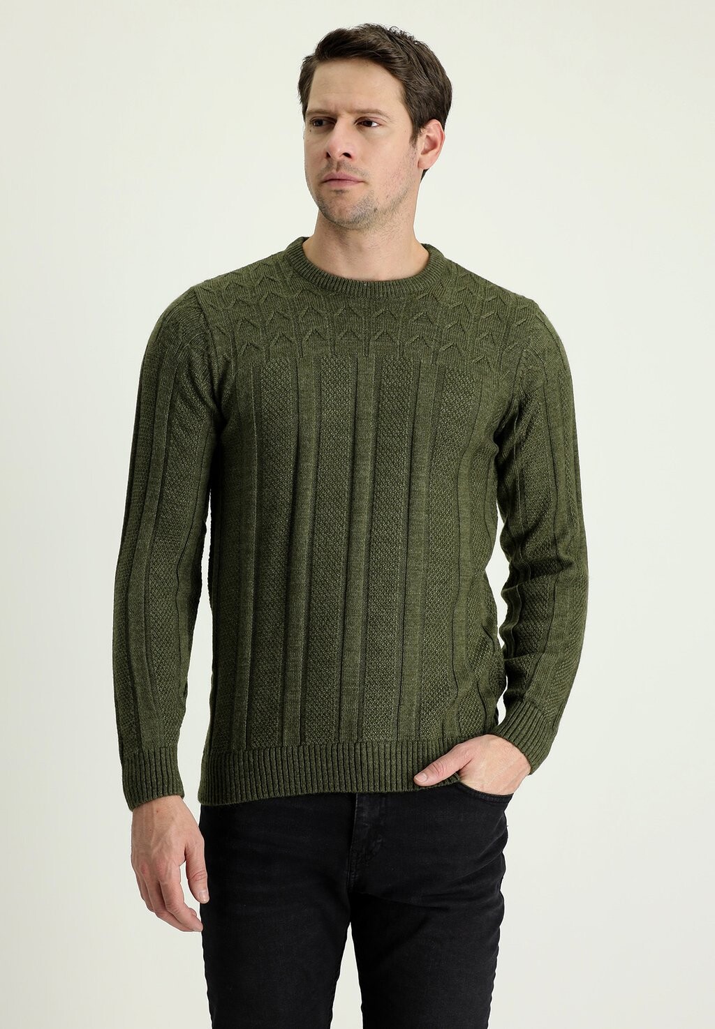 Вязаный свитер RUNDHALSAUSSCHNITT REGULAR FIT GEMUSTERT Kigili, цвет medium khaki
Вязаный свитер RUNDHALSAUSSCHNITT REGULAR FIT GEMUSTERT Kigili, цвет medium khaki