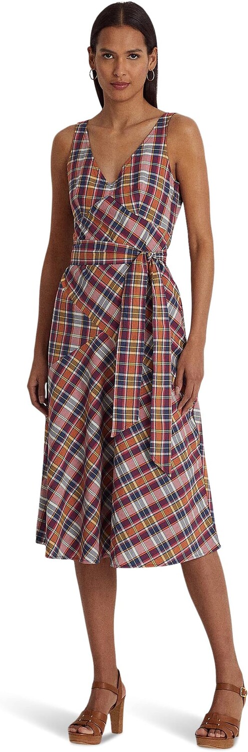 Хлопковое платье мадрас без рукавов с поясом LAUREN Ralph Lauren, цвет Burgundy/Navy Multi
Хлопковое платье мадрас без рукавов с поясом LAUREN Ralph Lauren, цвет Burgundy/Navy Multi