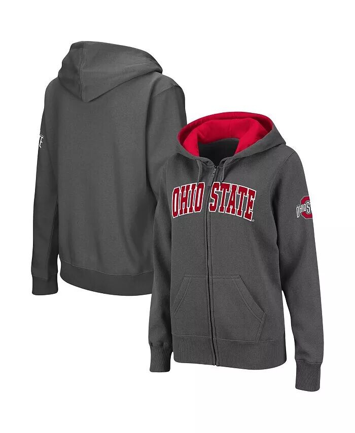 Женская темно-серая худи с молнией во всю длину и арочным названием Ohio State Buckeyes Colosseum, серый
Женская темно-серая худи с молнией во всю длину и арочным названием Ohio State Buckeyes Colosseum, серый