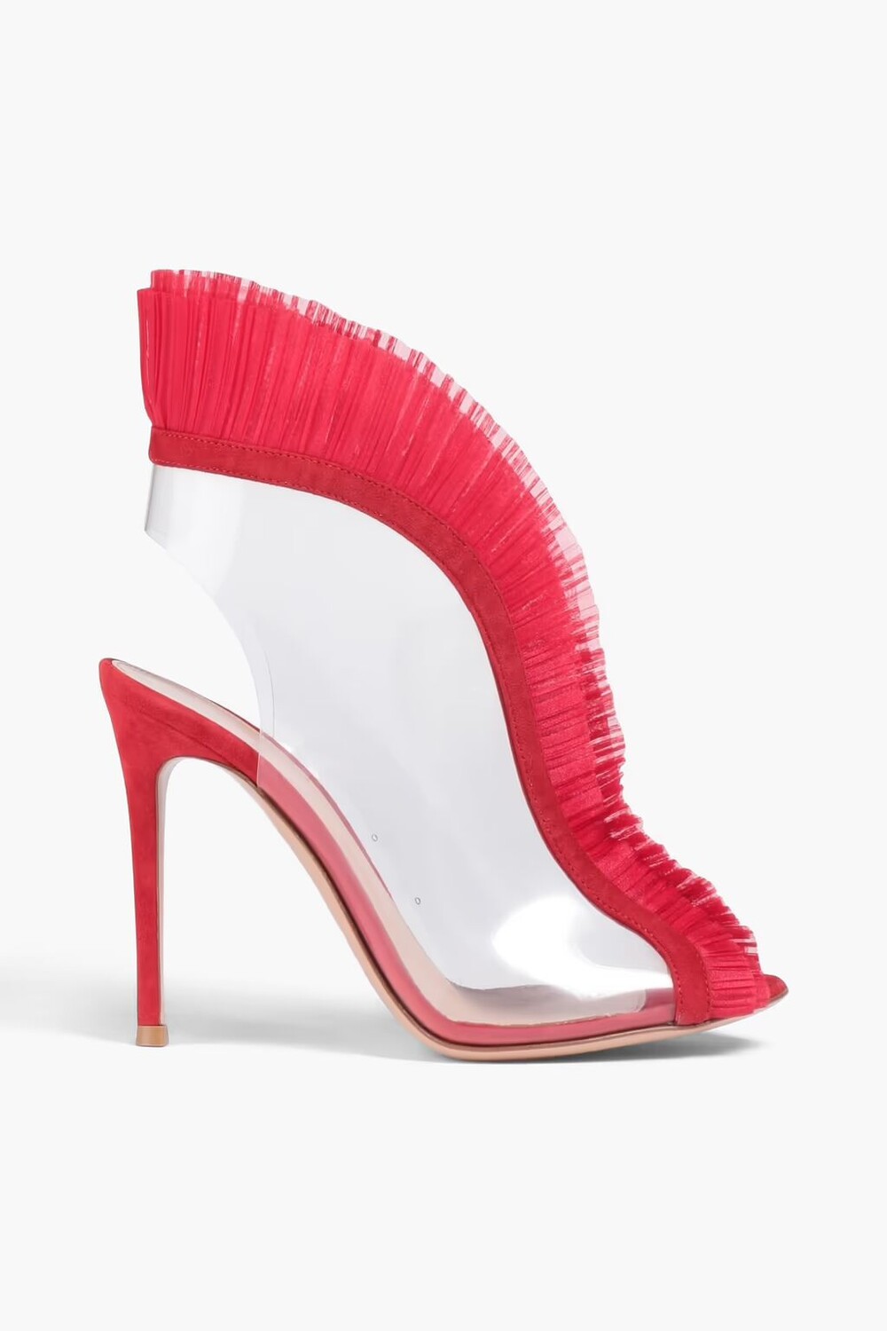Босоножки Gabriella из ПВХ и замши с плиссированной отделкой из органзы Gianvito Rossi, красный
Босоножки Gabriella из ПВХ и замши с плиссированной отделкой из органзы Gianvito Rossi, красный