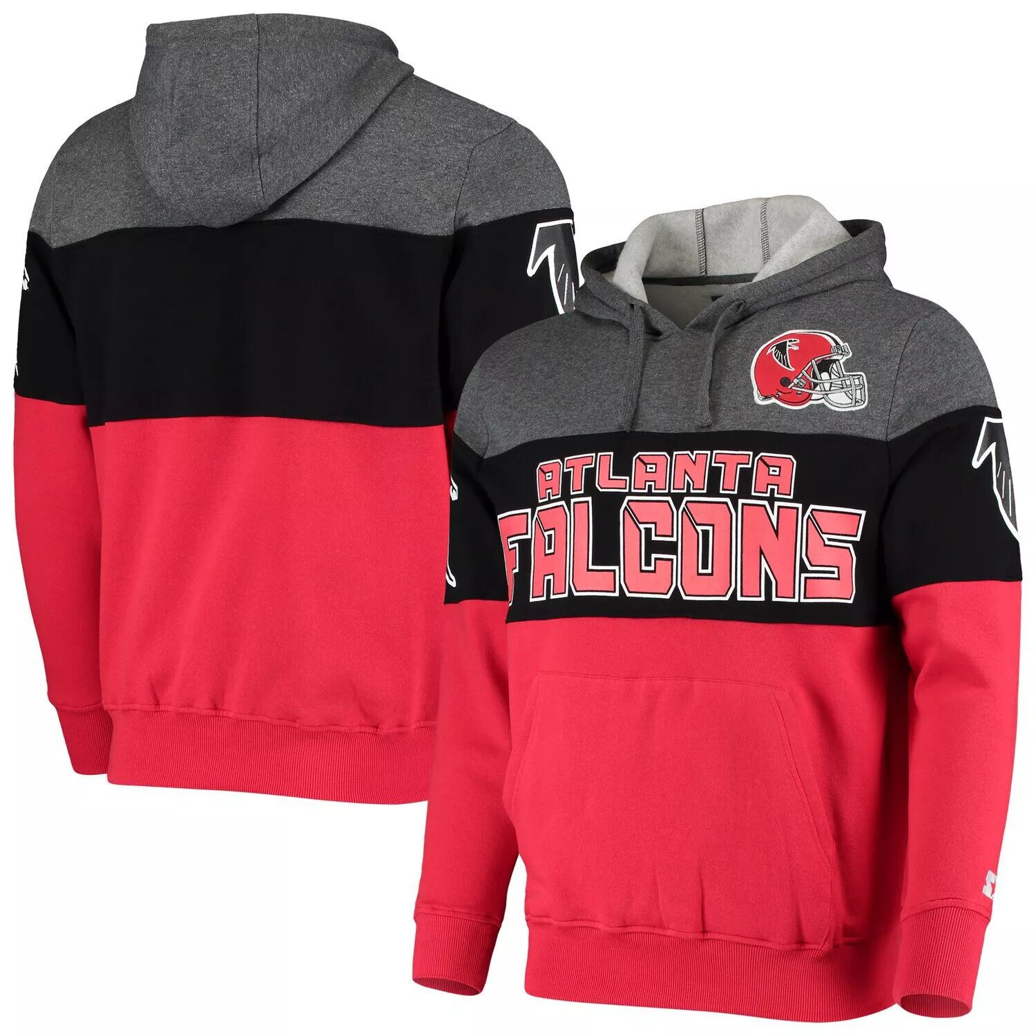 Мужской серый/черный пуловер с капюшоном Atlanta Falcons Extreme Fireballer Throwback Starter
Мужской серый/черный пуловер с капюшоном Atlanta Falcons Extreme Fireballer Throwback Starter