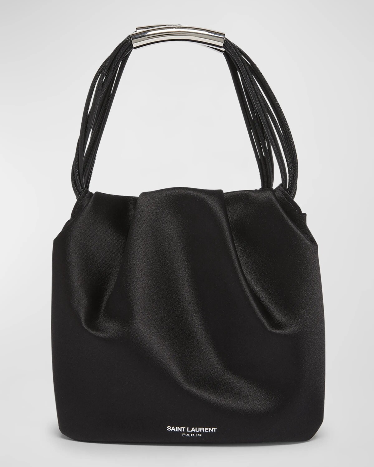 Миниатюрная сумка Pochon с верхней ручкой из атласного шелка Saint Laurent, цвет Nero
Миниатюрная сумка Pochon с верхней ручкой из атласного шелка Saint Laurent, цвет Nero