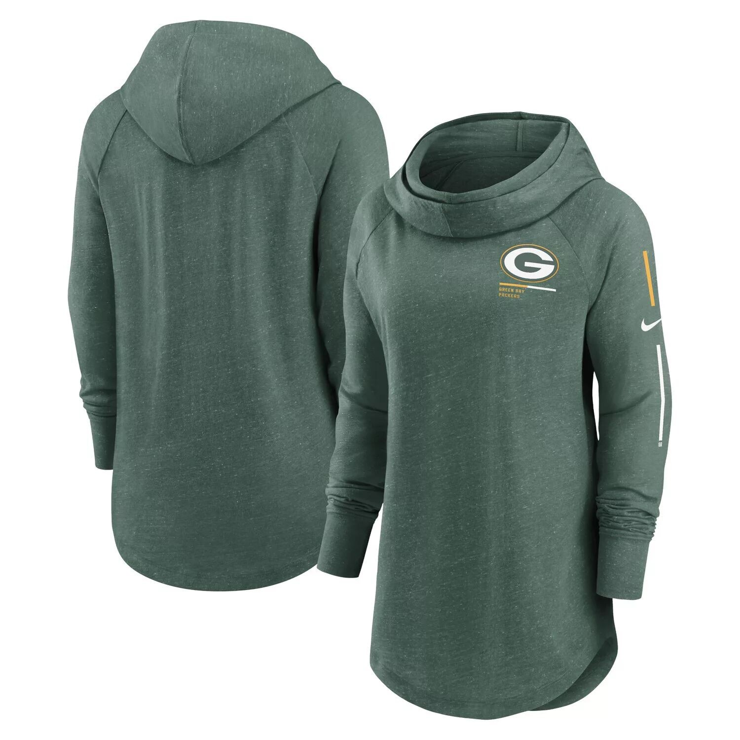 Женский пуловер с капюшоном Nike Heathered Green Green Bay Packers Minimal State реглан с воротником-воронкой Nike
Женский пуловер с капюшоном Nike Heathered Green Green Bay Packers Minimal State реглан с воротником-воронкой Nike