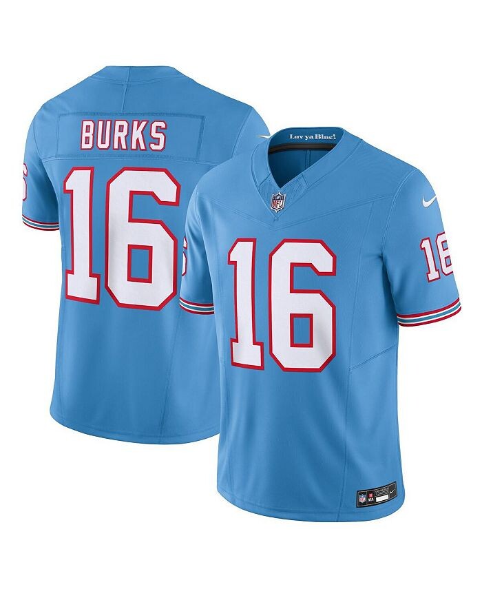 Мужская голубая майка Treylon Burks Tennessee Titans Oilers Throwback Vapor FUSE Limited Nike, синий
Мужская голубая майка Treylon Burks Tennessee Titans Oilers Throwback Vapor FUSE Limited Nike, синий