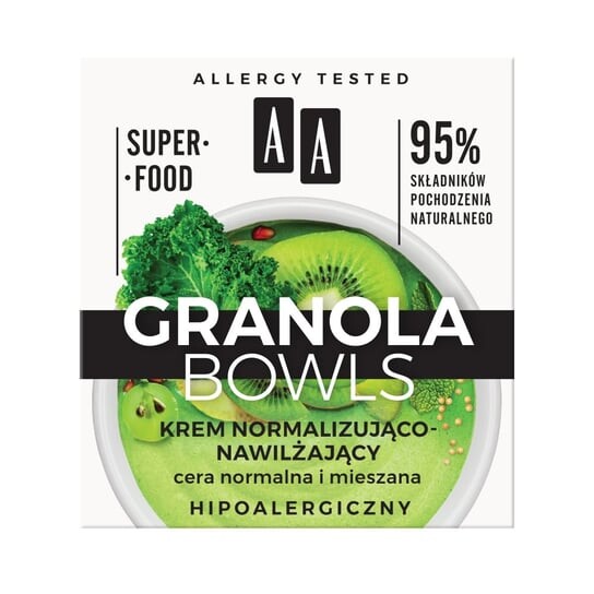АА, Granola Bowls, нормализующий и увлажняющий крем для нормальной и комбинированной кожи, 50 мл, AA
АА, Granola Bowls, нормализующий и увлажняющий крем для нормальной и комбинированной кожи, 50 мл, AA