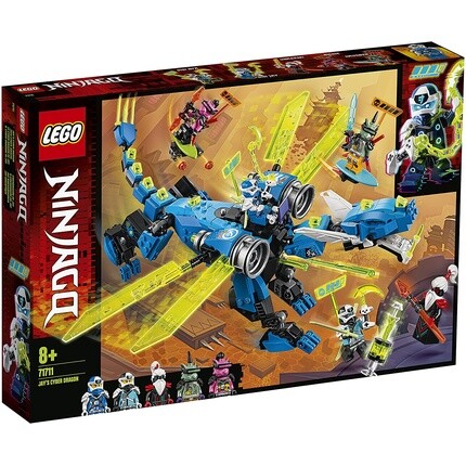 Конструктор Lego 71711 Ninjago Jay's Cyber Dragon Mech включает минифигурки Джея и Нии
Конструктор Lego 71711 Ninjago Jay's Cyber Dragon Mech включает минифигурки Джея и Нии