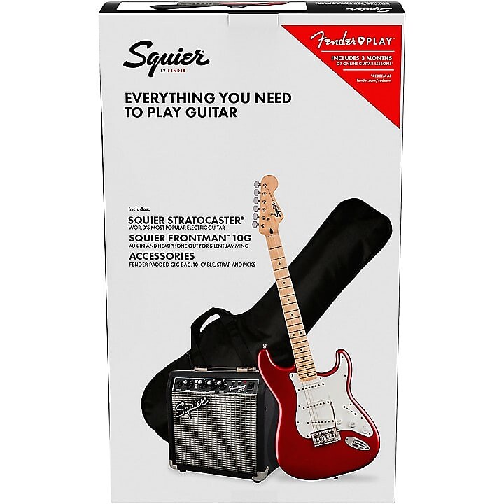 Набор электрогитар Squier Stratocaster с усилителем Squier Frontman 10G Candy Apple Red Squier Stratocaster Electric Guitar Pack With Squier Frontman 10G Amp Candy Apple Red
Набор электрогитар Squier Stratocaster с усилителем Squier Frontman 10G Candy Apple Red Squier Stratocaster Electric Guitar Pack With Squier Frontman 10G Amp Candy Apple Red