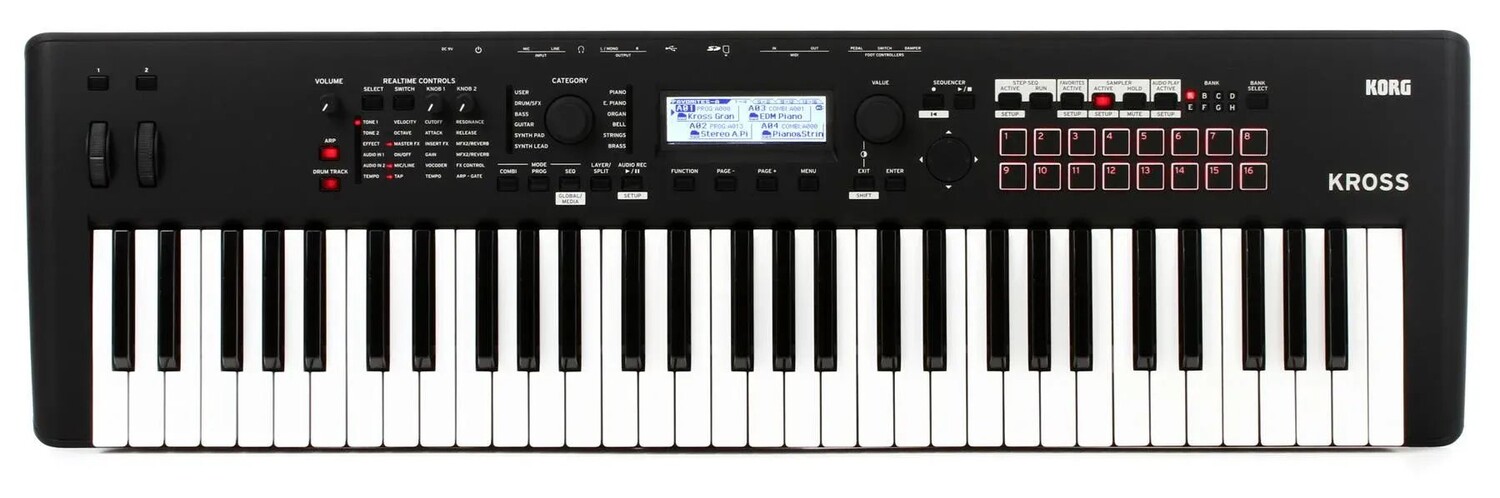 Korg Kross 2-61-MB 61-клавишная рабочая станция-синтезатор — суперматовый черный
Korg Kross 2-61-MB 61-клавишная рабочая станция-синтезатор — суперматовый черный