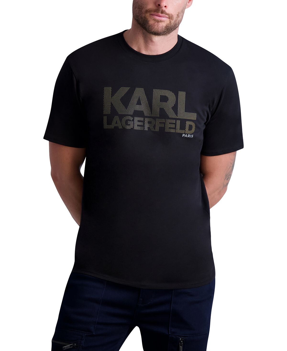 Мужская футболка с круглым вырезом и короткими рукавами с логотипом Karl Lagerfeld Paris, черный
Мужская футболка с круглым вырезом и короткими рукавами с логотипом Karl Lagerfeld Paris, черный