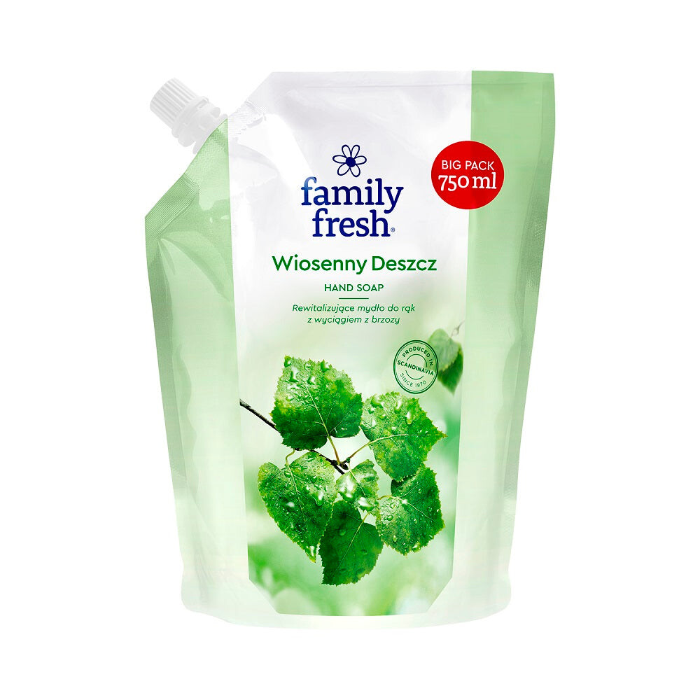 Family Fresh Мыло для рук Весенний дождь восстанавливающее с экстрактом березы 750мл
Family Fresh Мыло для рук Весенний дождь восстанавливающее с экстрактом березы 750мл