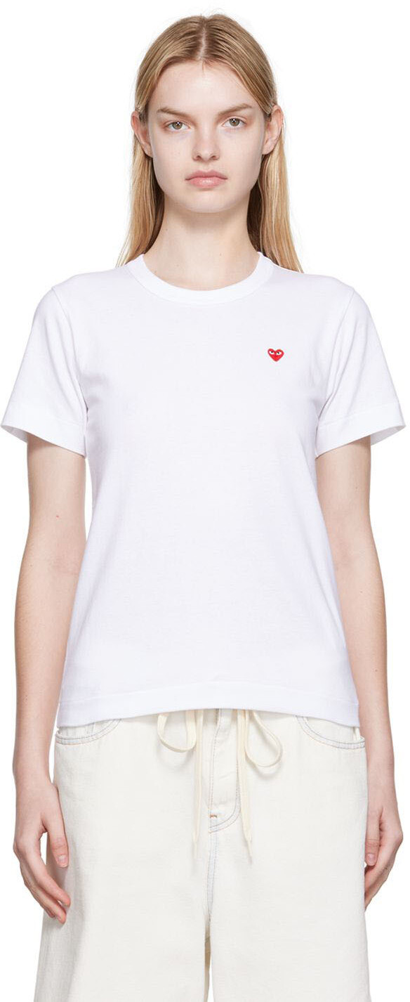 Белая футболка с маленькой нашивкой в виде сердца Comme des Garçons Play, Белый
Белая футболка с маленькой нашивкой в виде сердца Comme des Garçons Play, Белый