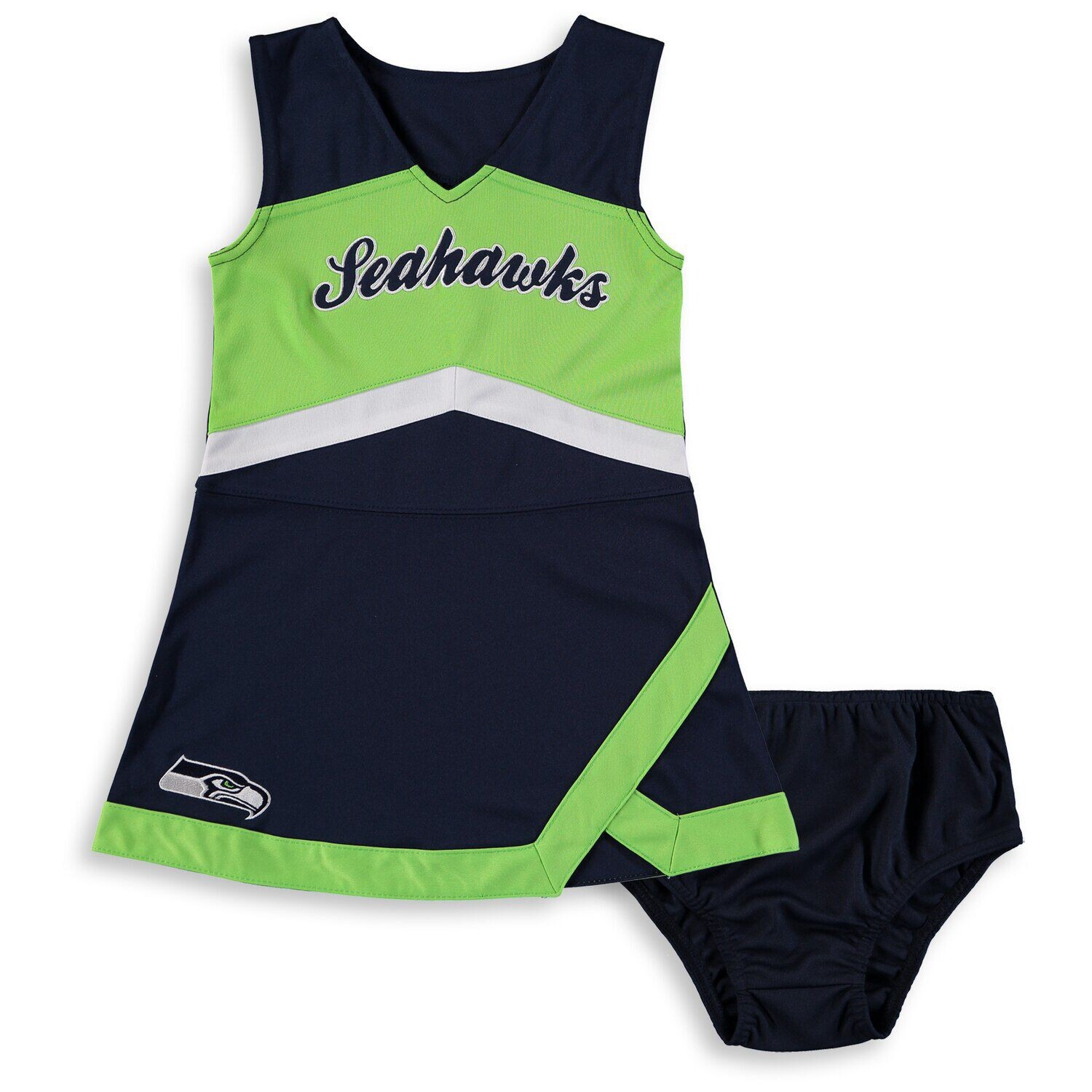 Платье-джемпер Seattle Seahawks Cheer Captain для девочек-подростков темно-синего/неоново-зеленого цвета Outerstuff
Платье-джемпер Seattle Seahawks Cheer Captain для девочек-подростков темно-синего/неоново-зеленого цвета Outerstuff