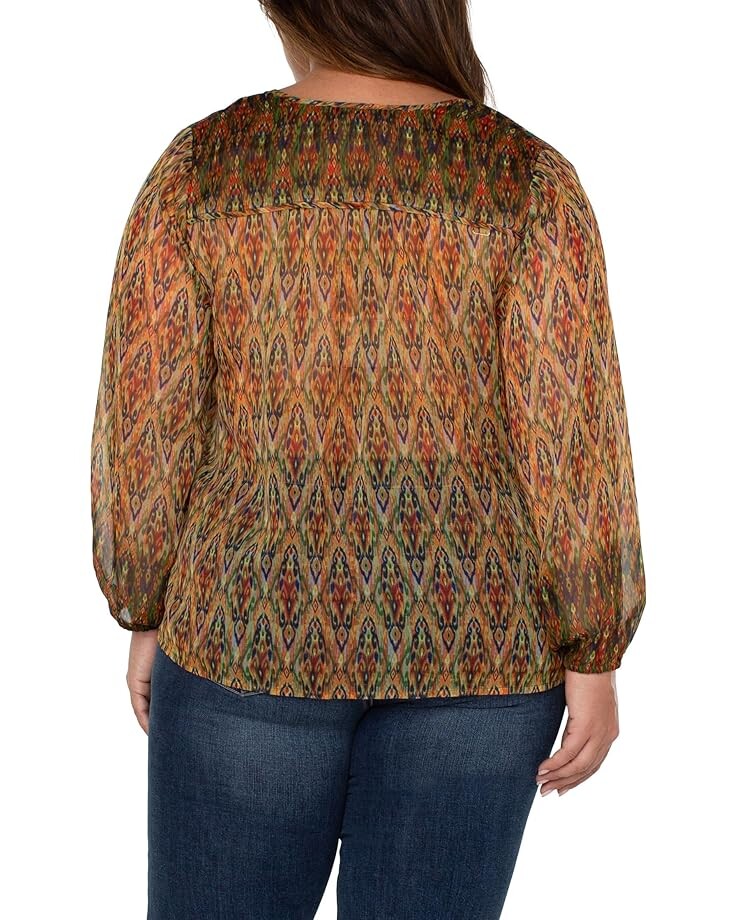 Блуза Liverpool Los Angeles Plus Size Long Sleeve Double Layer Tie Front Woven Blouse, цвет Multicolor Print Ikat
Блуза Liverpool Los Angeles Plus Size Long Sleeve Double Layer Tie Front Woven Blouse, цвет Multicolor Print Ikat