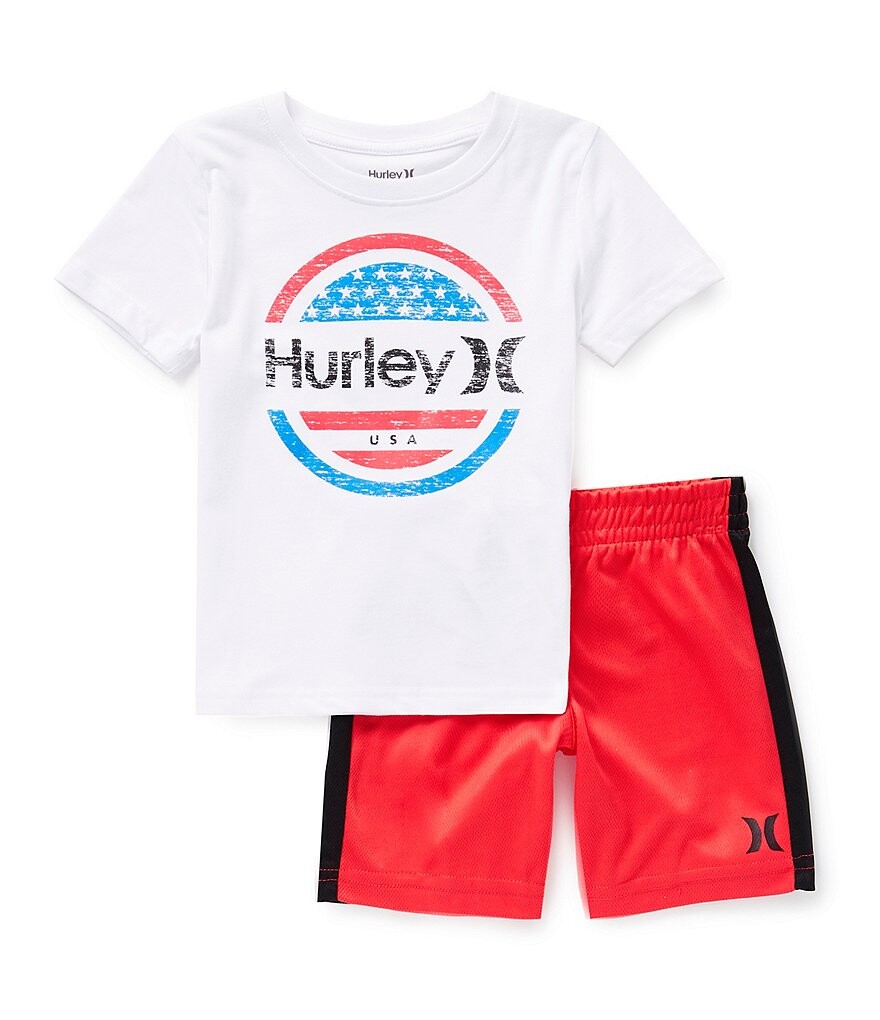 Комплект из трикотажного топа с короткими рукавами и шорт в сетку Hurley Little Boys 2T-7, мультиколор
Комплект из трикотажного топа с короткими рукавами и шорт в сетку Hurley Little Boys 2T-7, мультиколор