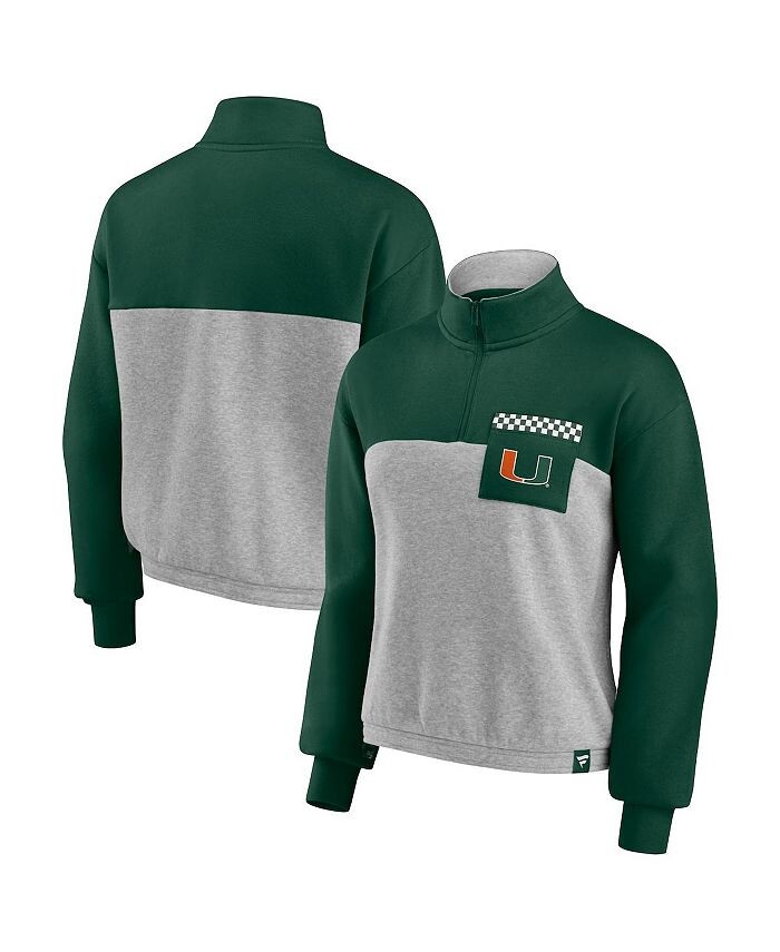 Женская фирменная зелено-серая куртка Miami Hurricanes с цветными блоками и молнией на четверть по бокам Fanatics, зеленый
Женская фирменная зелено-серая куртка Miami Hurricanes с цветными блоками и молнией на четверть по бокам Fanatics, зеленый