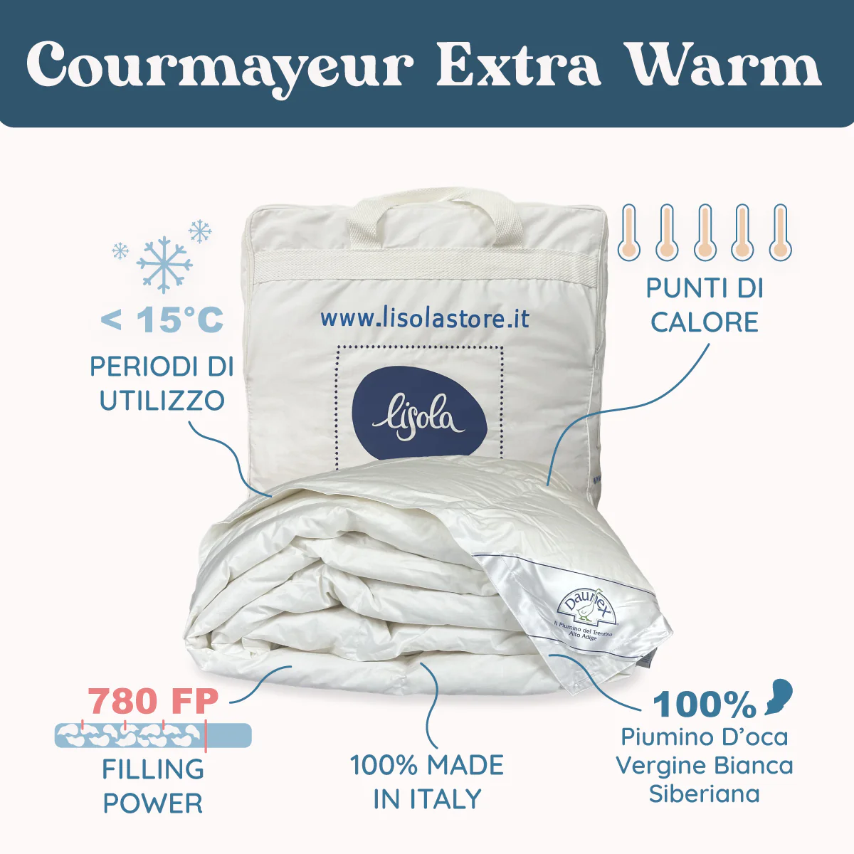 Daunex Courmayeur очень теплое сибирское пуховое одеяло Lisola by Daunex, 250 x 220 (двуспальный удлиненный)
Daunex Courmayeur очень теплое сибирское пуховое одеяло Lisola by Daunex, 250 x 220 (двуспальный удлиненный)