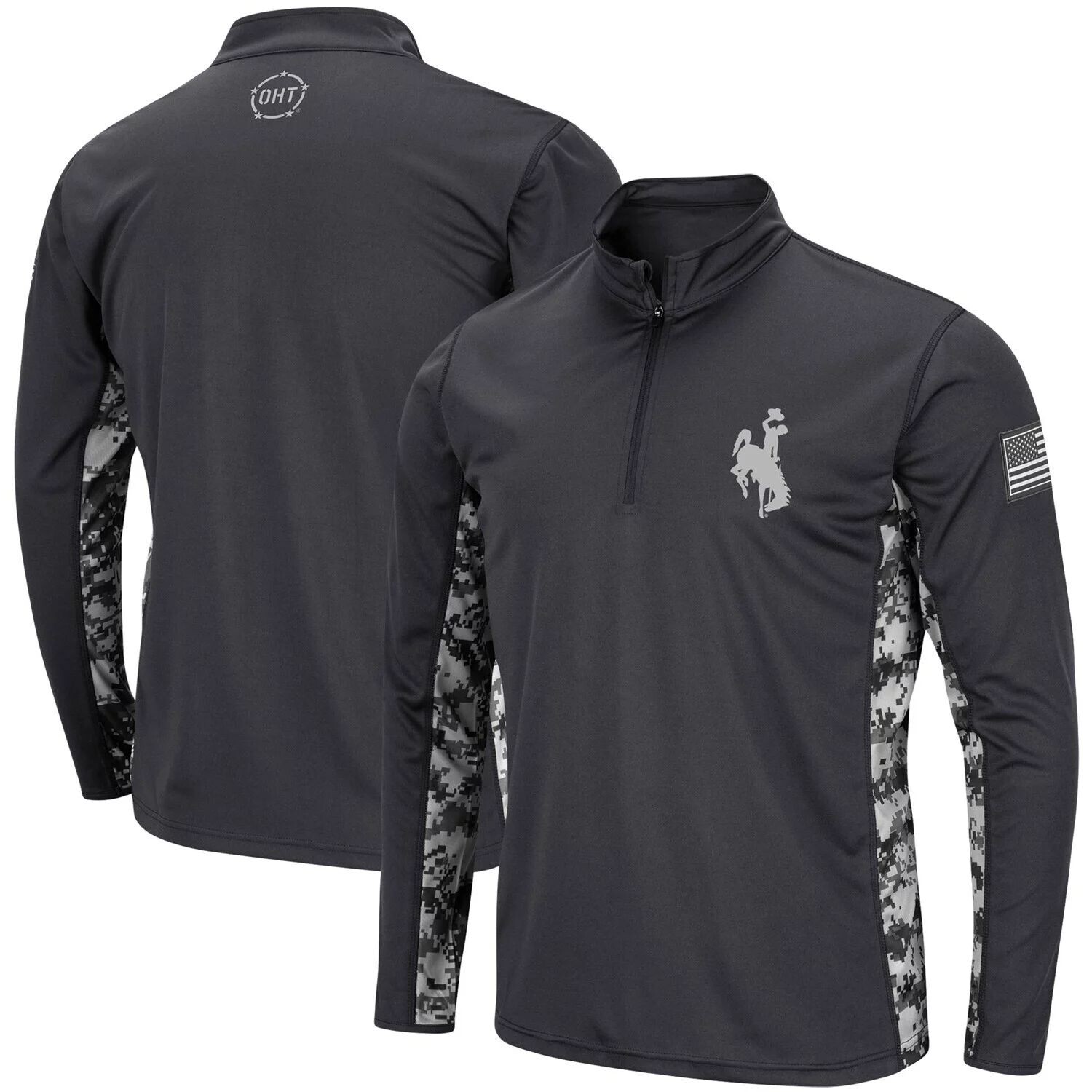 Мужская темно-серая куртка с молнией до четверти Wyoming Cowboys OHT Military Appreciation Digi Camo Colosseum
Мужская темно-серая куртка с молнией до четверти Wyoming Cowboys OHT Military Appreciation Digi Camo Colosseum