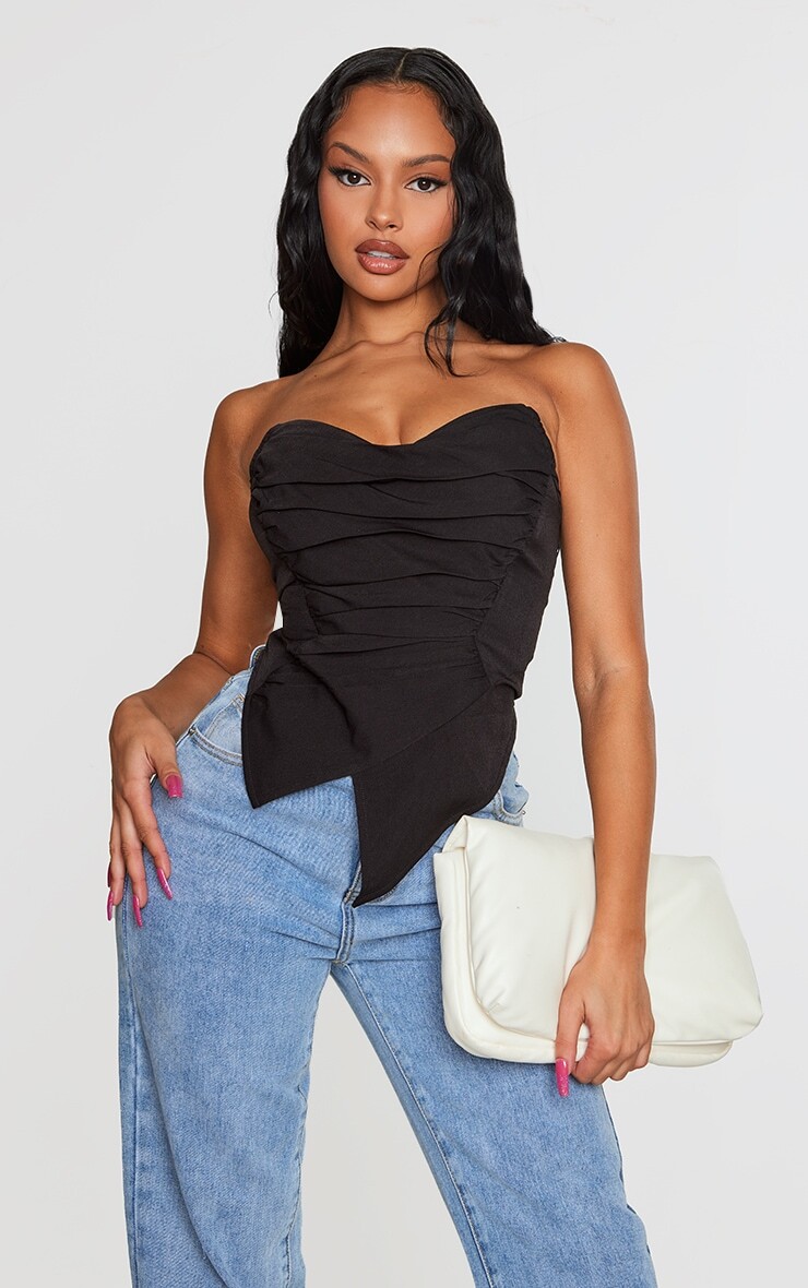 PrettyLittleThing Черный тканый корсет с асимметричным подолом и заостренным краем
PrettyLittleThing Черный тканый корсет с асимметричным подолом и заостренным краем