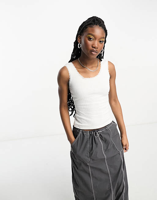 Белый приталенный топ-жилет Daisy Street с кружевной отделкой
Белый приталенный топ-жилет Daisy Street с кружевной отделкой