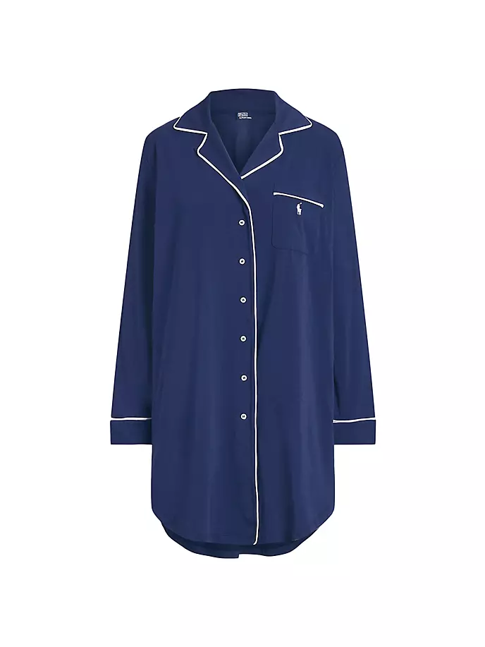 Рубашка для сна на пуговицах Polo Essentials из смесового хлопка Polo Ralph Lauren, темно-синий
Рубашка для сна на пуговицах Polo Essentials из смесового хлопка Polo Ralph Lauren, темно-синий