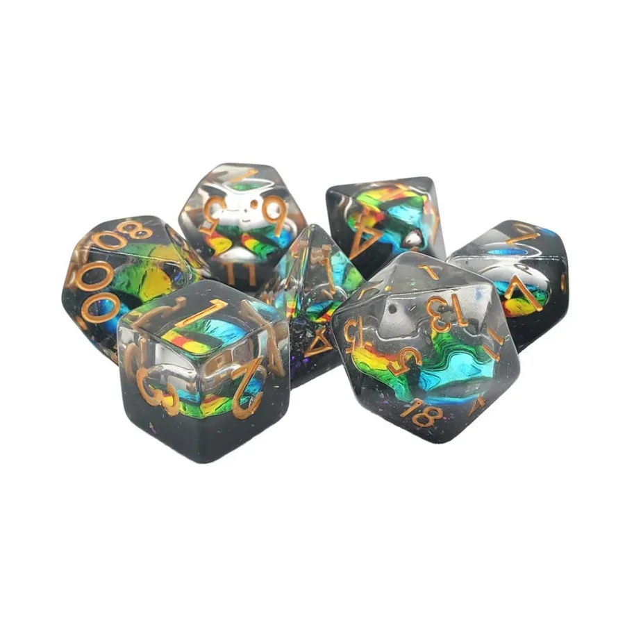 Poly Set Драконий глаз — временный (7), Acrylic-Resin Dice - Infused, Dragon's Eye
Poly Set Драконий глаз — временный (7), Acrylic-Resin Dice - Infused, Dragon's Eye