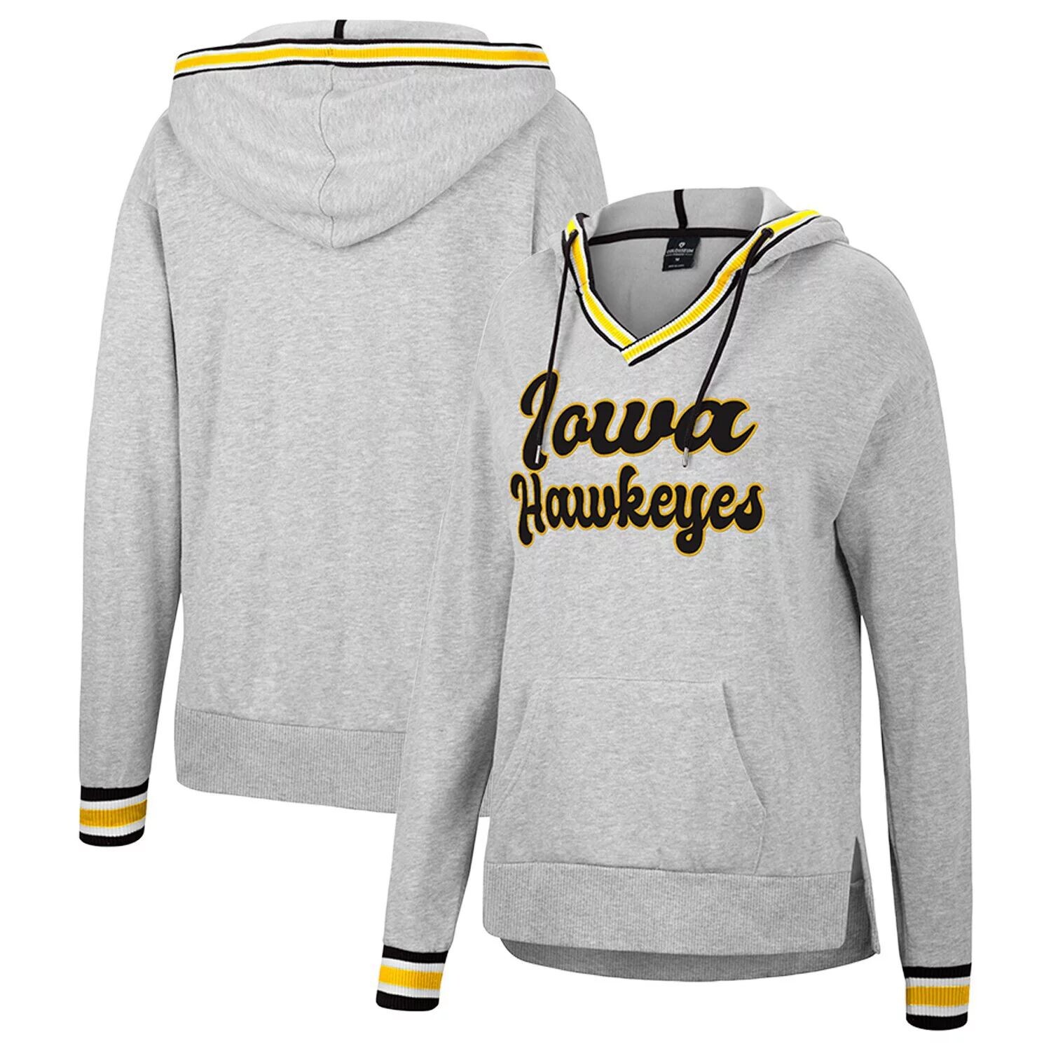 Женский пуловер с капюшоном Colosseum Heathered Iowa Hawkeyes Andy V-образным вырезом серого цвета Colosseum, Серый
Женский пуловер с капюшоном Colosseum Heathered Iowa Hawkeyes Andy V-образным вырезом серого цвета Colosseum, Серый