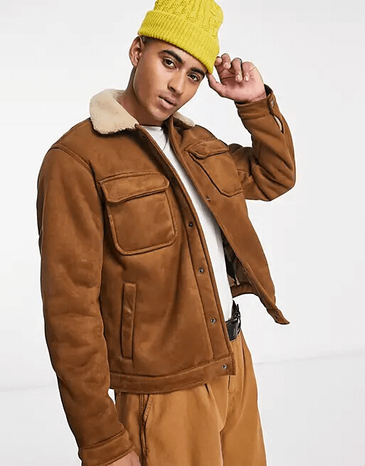 Куртка из искусственной замши с плюшевой подкладкой Pull&Bear Trucker, коричневый
Куртка из искусственной замши с плюшевой подкладкой Pull&Bear Trucker, коричневый