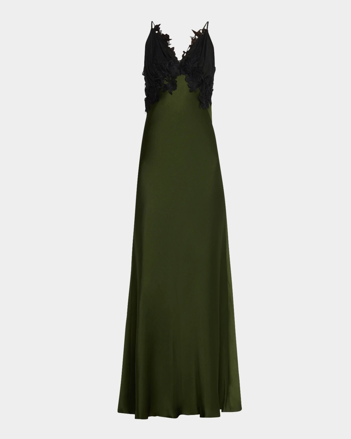 Кружевное двухцветное атласное платье-комбинация макси Alberta Ferretti, цвет Multi Green
Кружевное двухцветное атласное платье-комбинация макси Alberta Ferretti, цвет Multi Green